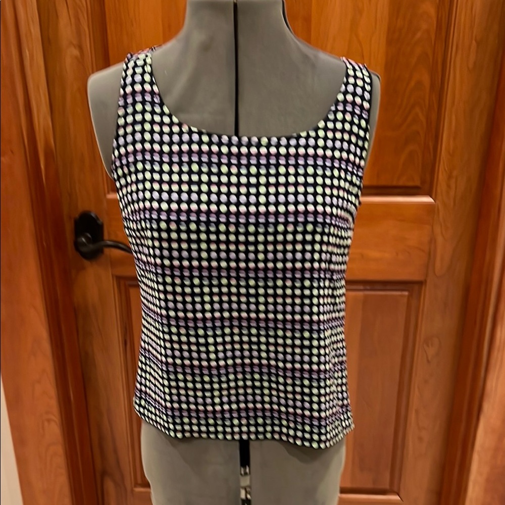 St. John Navy print  Fitted Tank Top